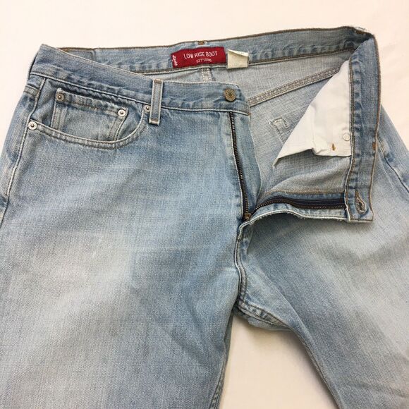 90's LEVIS 527 Jeans Men 36x30 Boot Light Wash Blue Distressed Denim Cowboy - Picture 4 of 16